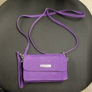 NWOT Vera Bradley purple wallet w/removable strap